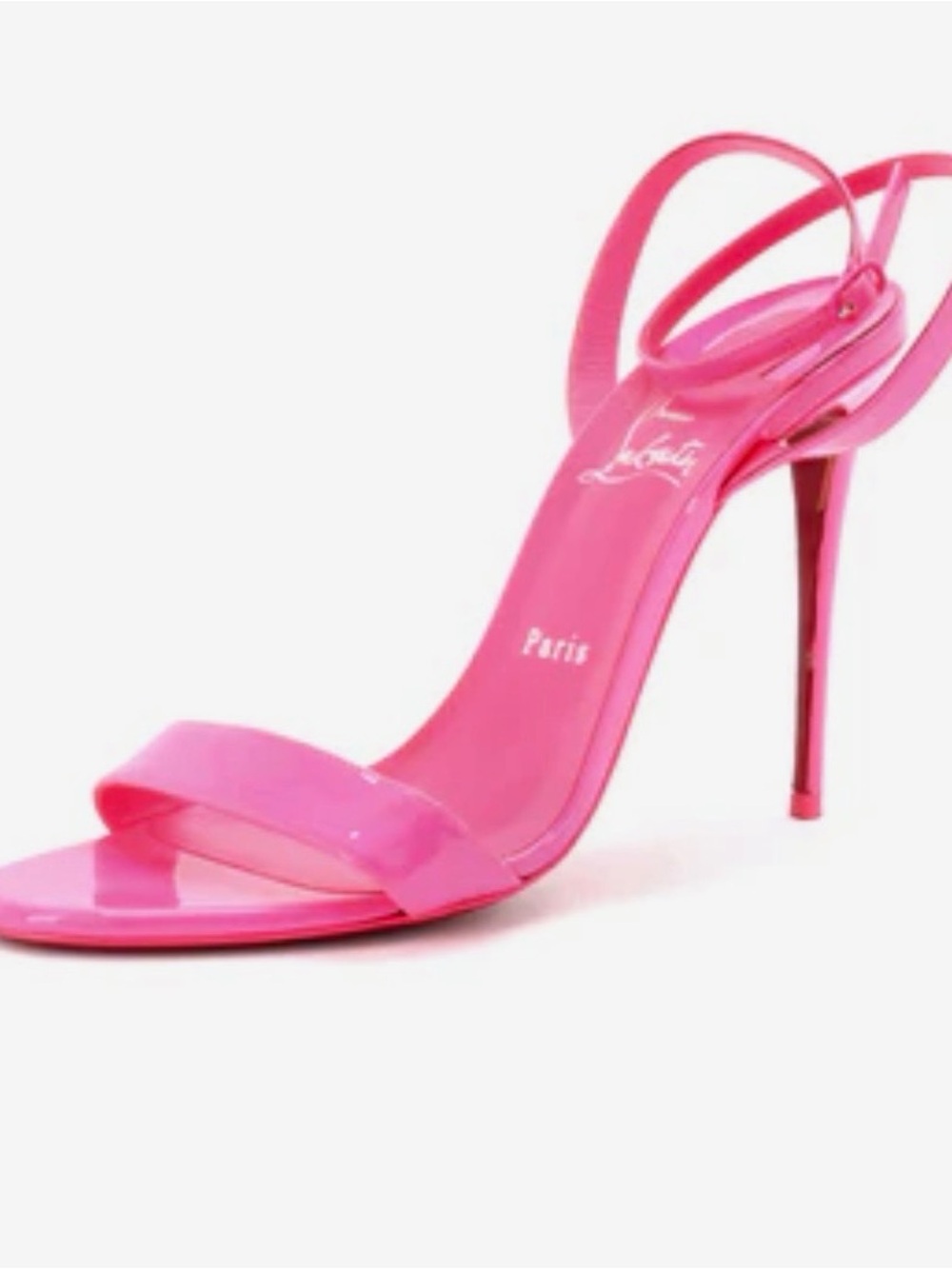 Christian Louboutin Pink Patent Stiletto Slingback Heels